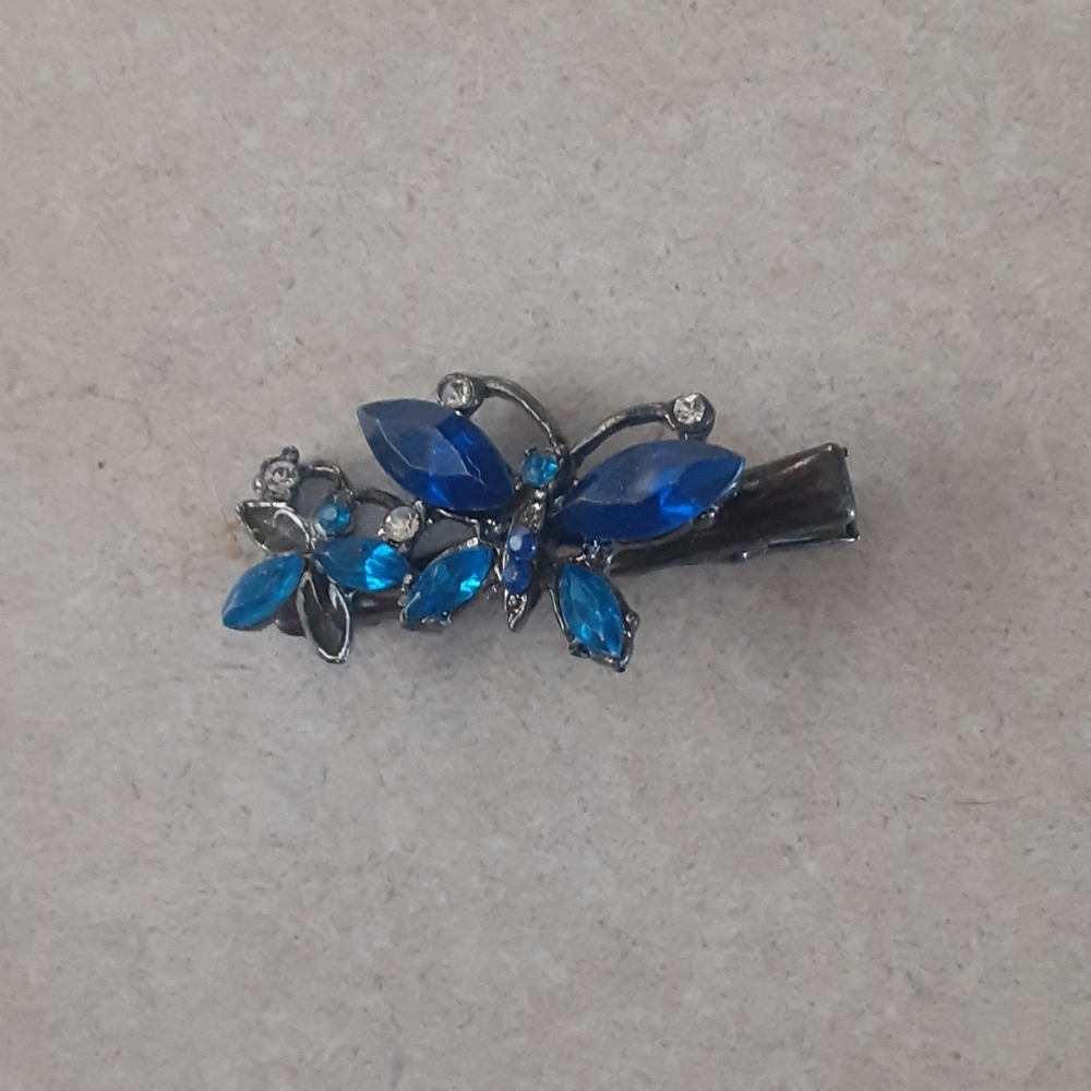 Blue butterfly's hair pin